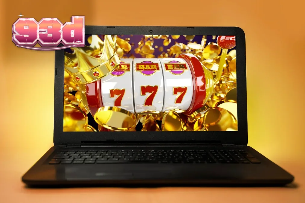 Painel de controle de um slot online moderno com luzes vibrantes